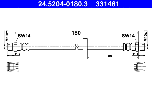 Stabdžių žarnelė ATE 24.5204-0180.3