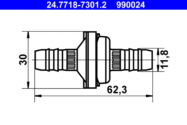 Vakuumo žarnos vožtuvas ATE 24.7718-7301.2