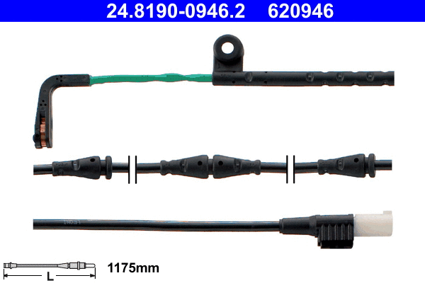 Stabdžių trinkelių susidėvėjimo daviklis ATE 24.8190-0946.2