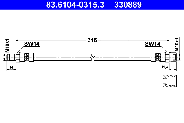 Stabdžių žarnelė ATE 83.6104-0315.3
