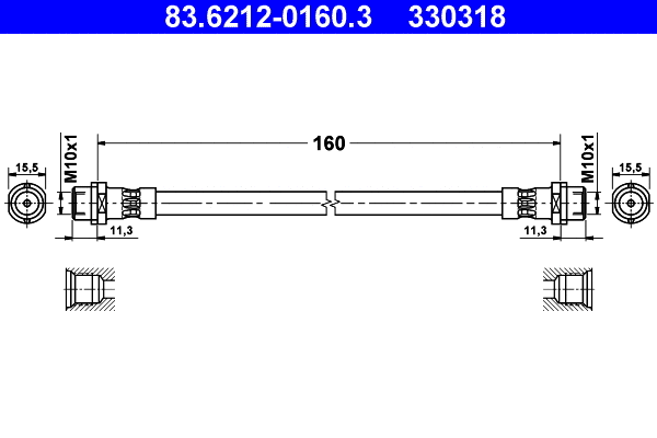 Stabdžių žarnelė ATE 83.6212-0160.3