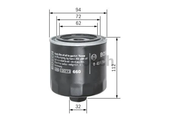 Alyvos filtras BOSCH 0 451 103 084