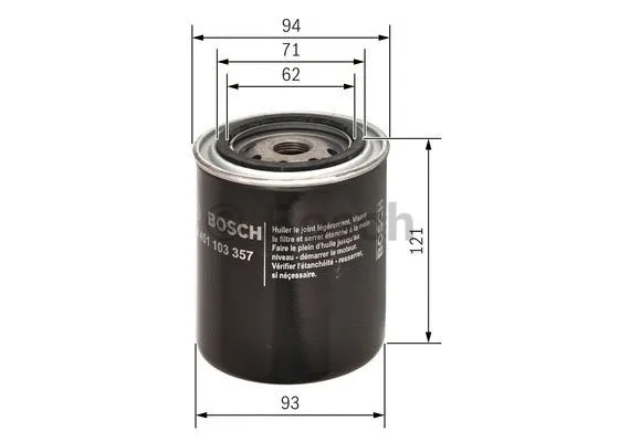 Alyvos filtras BOSCH 0 451 103 357