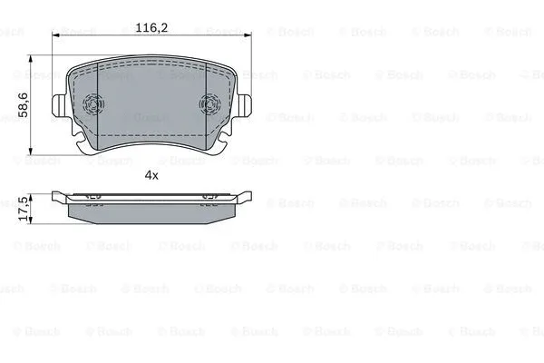 Diskinių stabdžių trinkelių rinkinys BOSCH 0 986 424 056