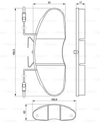 Diskinių stabdžių trinkelių rinkinys BOSCH 0 986 424 080