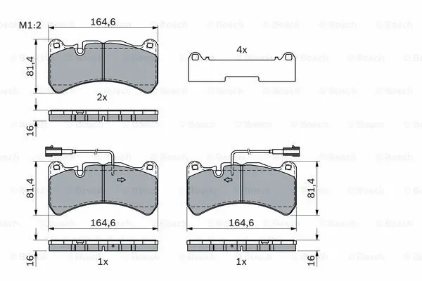 Diskinių stabdžių trinkelių rinkinys BOSCH 0 986 424 104