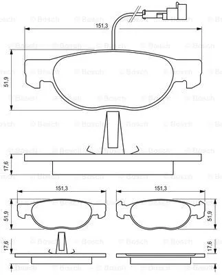 Diskinių stabdžių trinkelių rinkinys BOSCH 0 986 424 246