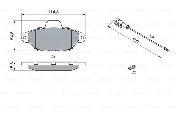 Diskinių stabdžių trinkelių rinkinys BOSCH 0 986 424 379