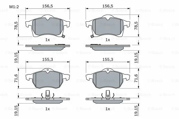 Diskinių stabdžių trinkelių rinkinys BOSCH 0 986 424 457
