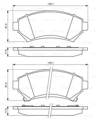 Diskinių stabdžių trinkelių rinkinys BOSCH 0 986 424 466