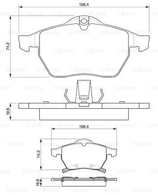 Diskinių stabdžių trinkelių rinkinys BOSCH 0 986 424 488
