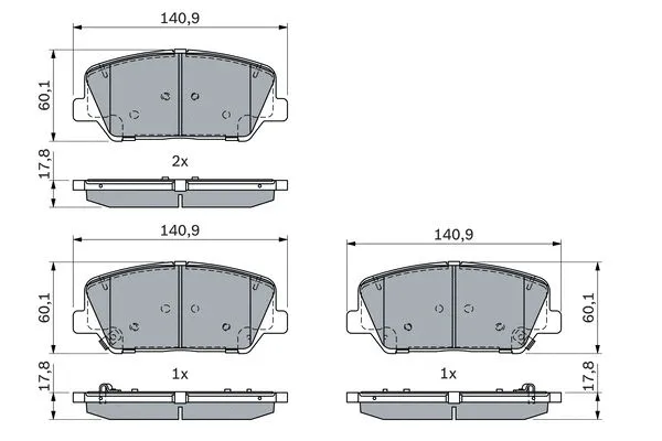 Diskinių stabdžių trinkelių rinkinys BOSCH 0 986 424 491