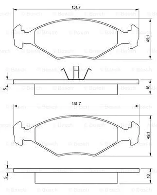 Diskinių stabdžių trinkelių rinkinys BOSCH 0 986 424 514