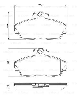 Diskinių stabdžių trinkelių rinkinys BOSCH 0 986 424 566