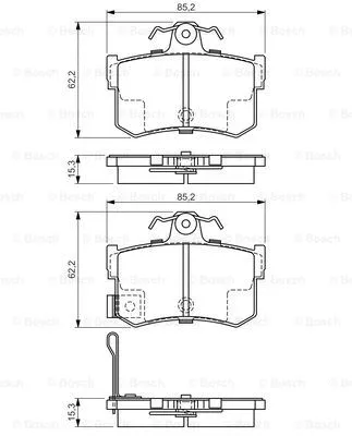 Diskinių stabdžių trinkelių rinkinys BOSCH 0 986 424 568