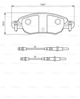 Diskinių stabdžių trinkelių rinkinys BOSCH 0 986 424 598
