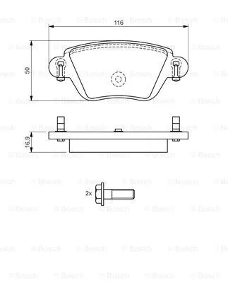 Diskinių stabdžių trinkelių rinkinys BOSCH 0 986 424 671