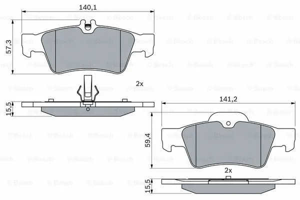 Diskinių stabdžių trinkelių rinkinys BOSCH 0 986 424 699