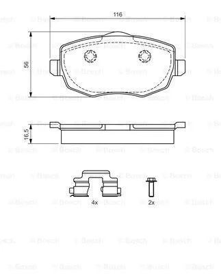 Diskinių stabdžių trinkelių rinkinys BOSCH 0 986 424 792