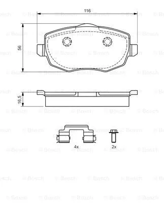Diskinių stabdžių trinkelių rinkinys BOSCH 0 986 424 793
