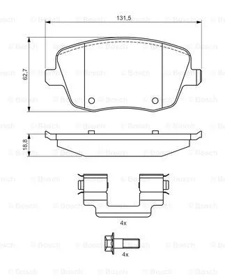 Diskinių stabdžių trinkelių rinkinys BOSCH 0 986 424 829