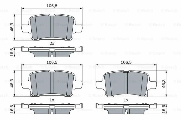 Diskinių stabdžių trinkelių rinkinys BOSCH 0 986 424 839