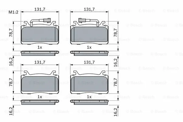 Diskinių stabdžių trinkelių rinkinys BOSCH 0 986 424 851