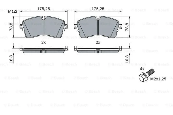 Diskinių stabdžių trinkelių rinkinys BOSCH 0 986 424 871