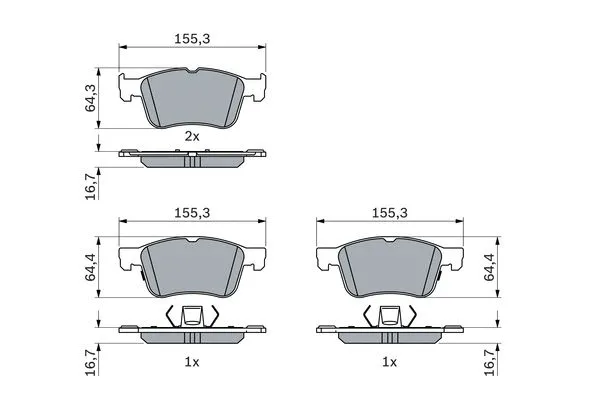 Diskinių stabdžių trinkelių rinkinys BOSCH 0 986 424 885