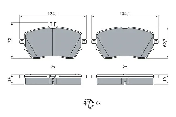 Diskinių stabdžių trinkelių rinkinys BOSCH 0 986 424 887