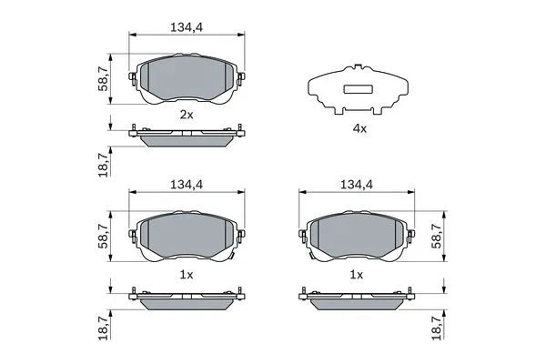 Diskinių stabdžių trinkelių rinkinys BOSCH 0 986 424 898