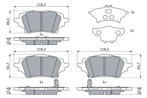 Diskinių stabdžių trinkelių rinkinys BOSCH 0 986 424 911