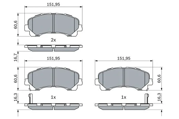 Diskinių stabdžių trinkelių rinkinys BOSCH 0 986 424 916