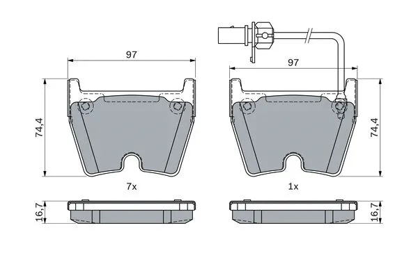 Diskinių stabdžių trinkelių rinkinys BOSCH 0 986 424 949