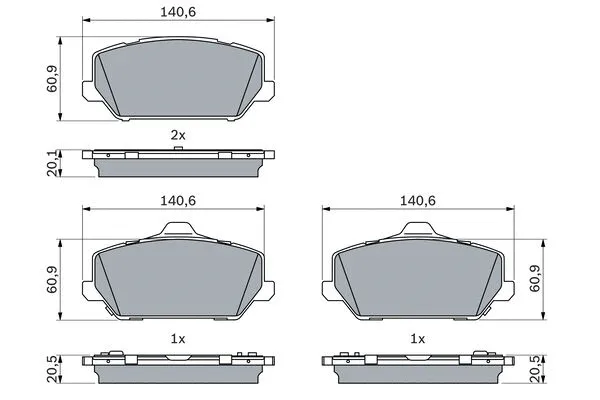 Diskinių stabdžių trinkelių rinkinys BOSCH 0 986 424 954