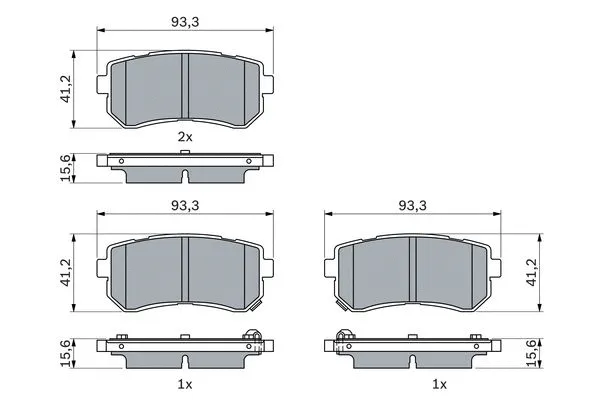Diskinių stabdžių trinkelių rinkinys BOSCH 0 986 424 956