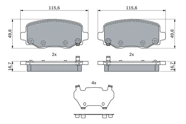 Diskinių stabdžių trinkelių rinkinys BOSCH 0 986 424 961