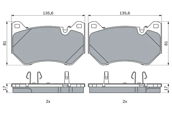 Diskinių stabdžių trinkelių rinkinys BOSCH 0 986 424 965
