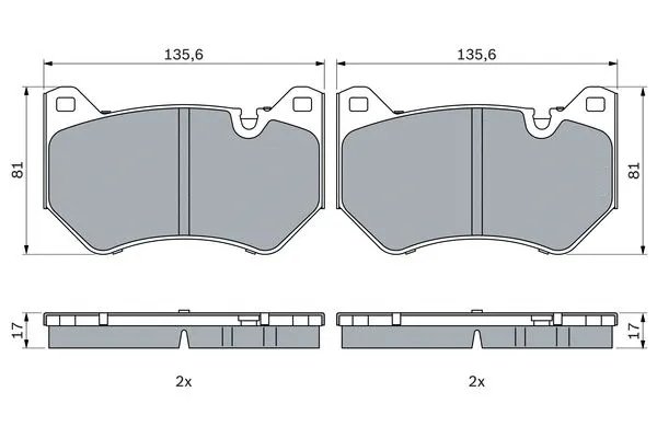 Diskinių stabdžių trinkelių rinkinys BOSCH 0 986 424 966