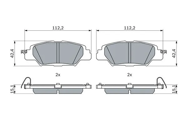 Diskinių stabdžių trinkelių rinkinys BOSCH 0 986 460 006