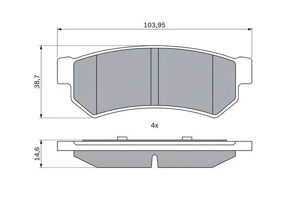 Diskinių stabdžių trinkelių rinkinys BOSCH 0 986 460 007