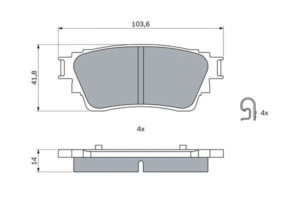 Diskinių stabdžių trinkelių rinkinys BOSCH 0 986 460 008