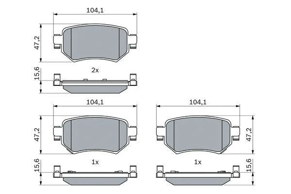 Diskinių stabdžių trinkelių rinkinys BOSCH 0 986 460 010