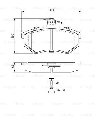 Diskinių stabdžių trinkelių rinkinys BOSCH 0 986 466 700