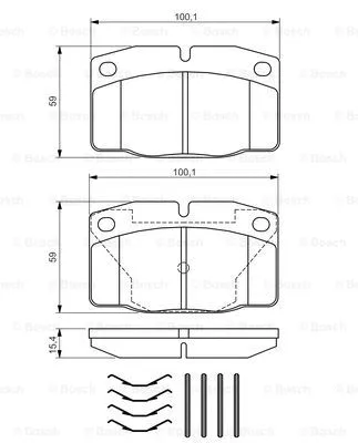 Diskinių stabdžių trinkelių rinkinys BOSCH 0 986 469 390