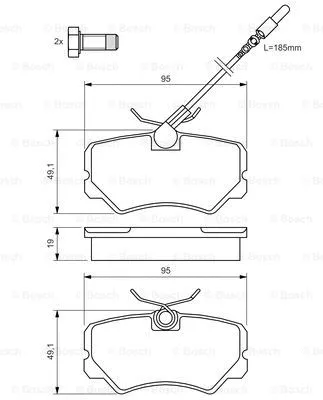Diskinių stabdžių trinkelių rinkinys BOSCH 0 986 492 090
