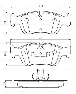 Diskinių stabdžių trinkelių rinkinys BOSCH 0 986 494 015