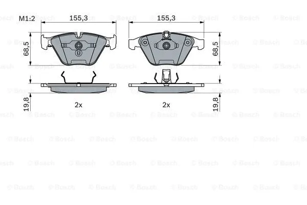 Diskinių stabdžių trinkelių rinkinys BOSCH 0 986 494 036
