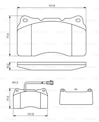 Diskinių stabdžių trinkelių rinkinys BOSCH 0 986 494 069