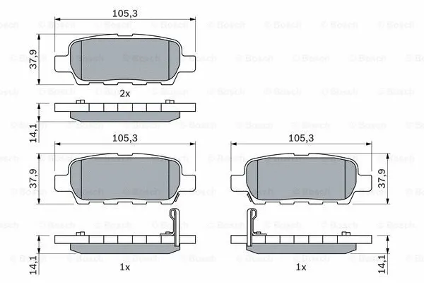 Diskinių stabdžių trinkelių rinkinys BOSCH 0 986 494 090